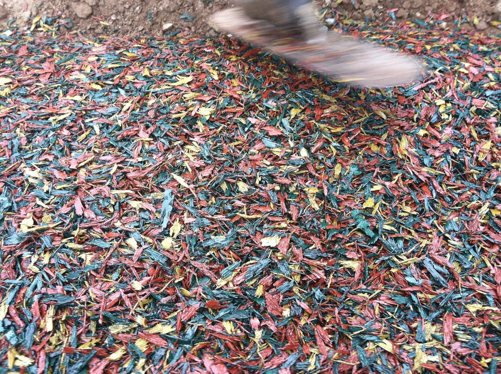 Playground rubber mulch
