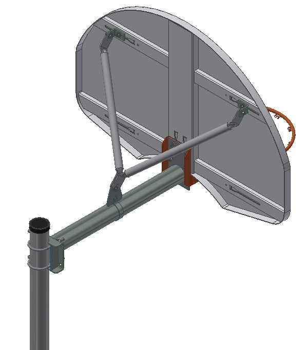 Standard Duty Playground 4-1/2″ O.D. Rear-Mount Adjustable Straight Post