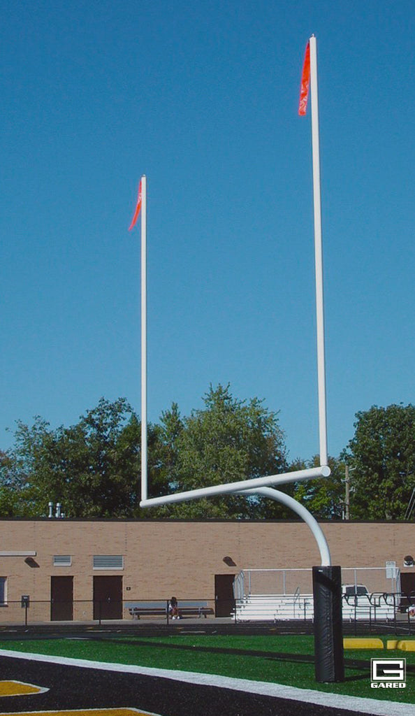 High School 4-1/2″ O.D. White Football Goalpost, Surface Mount