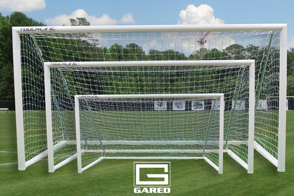 Touchline Striker Round-Frame Aluminum Soccer Goal, 6′ x 12′