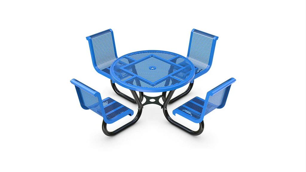 46" UltraLeisure™ Round Portable Table with 4 Attached Seats