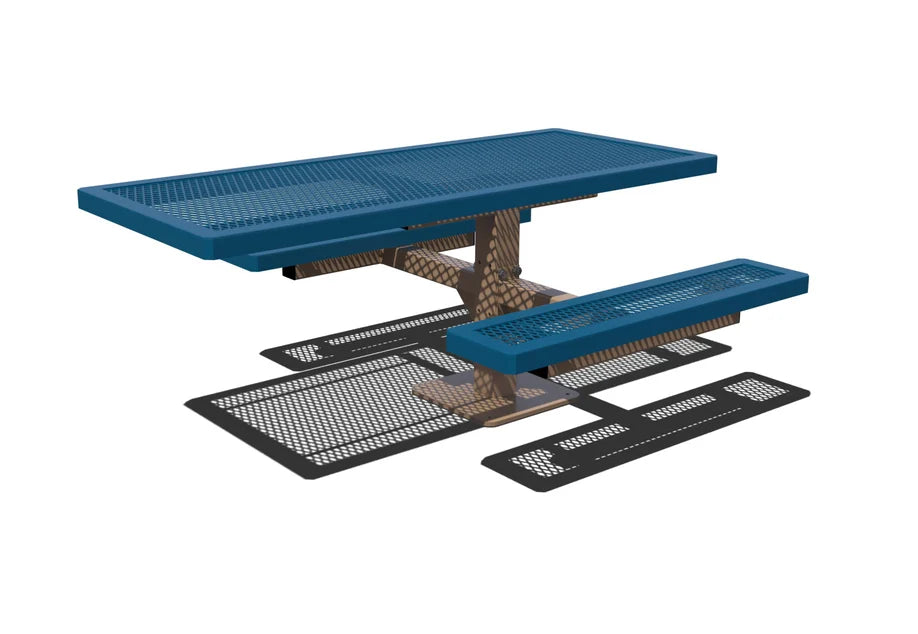 Accessible Rectangular Pedestal Table