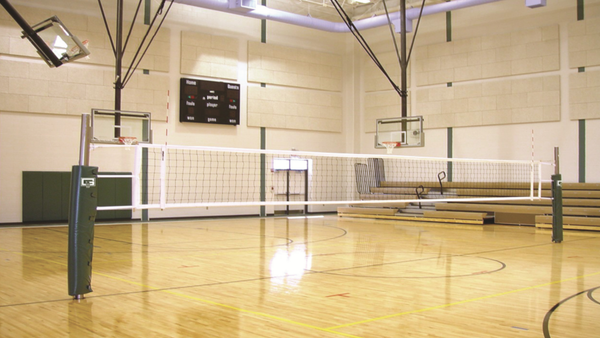 OMNILITE 3″ OD Collegiate One-Court Volleyball System, Less Floor Sleeves and Covers