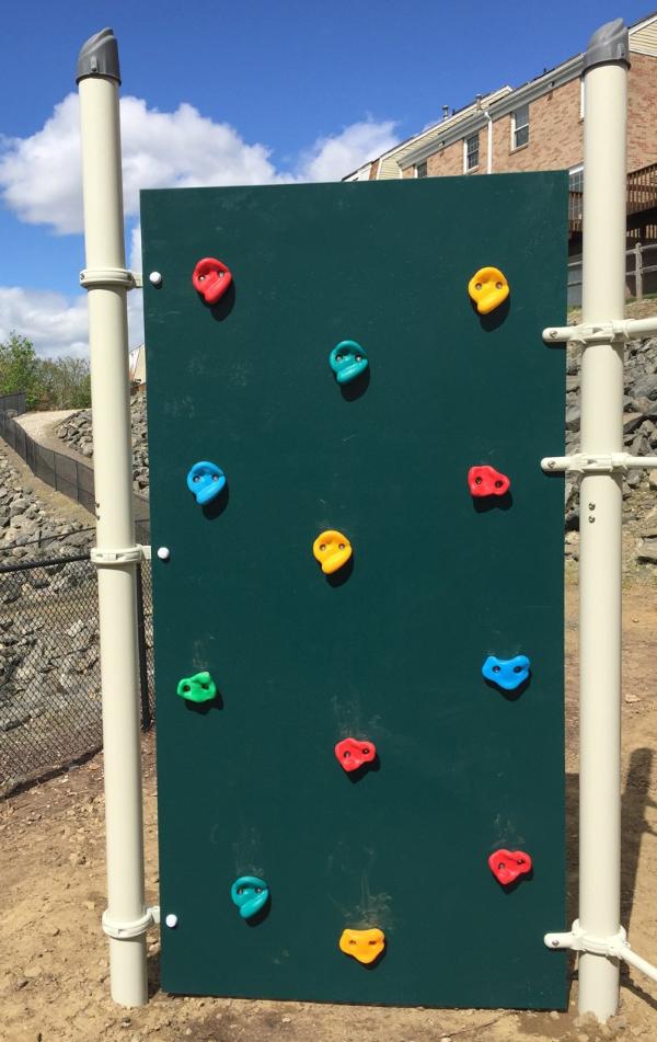 Double sided climbing wall.
