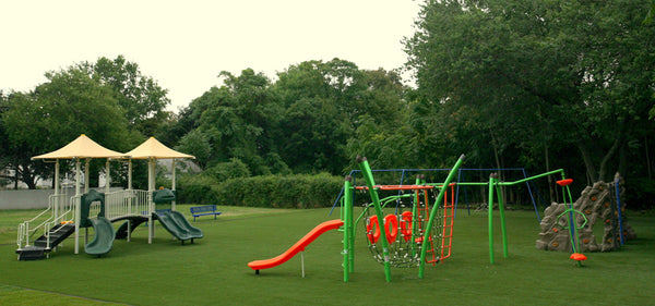 Turf surfaces are a great safety surfacing option for playgrounds because it has the needed impact attenuation ratings for most playground equipment.